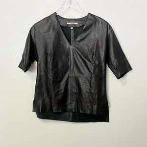 J BRAND V-neck 100% Leather Top